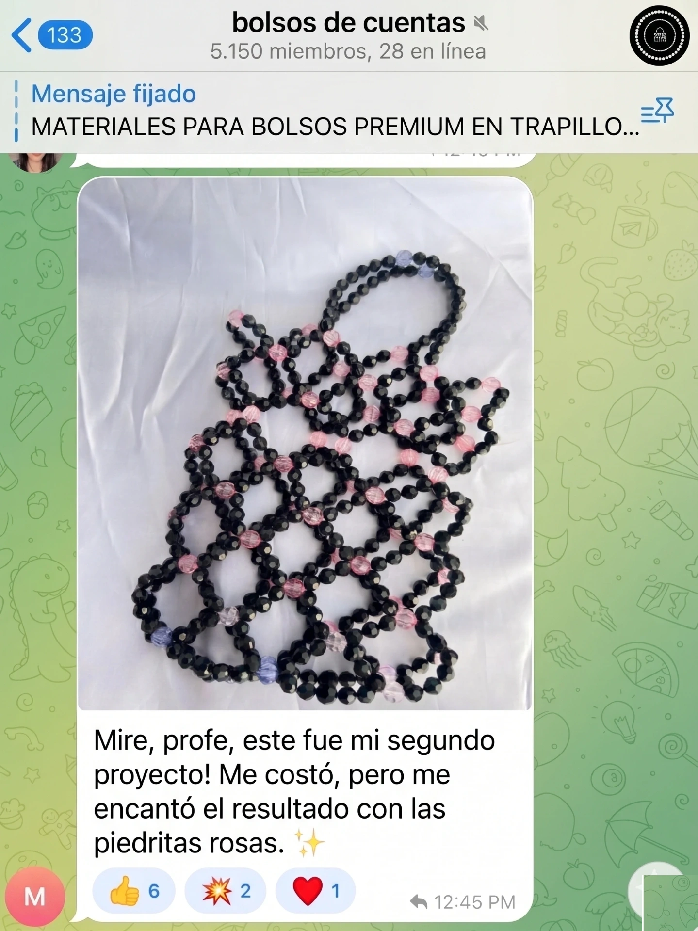 Resultado compartido por una alumna del curso